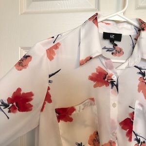 White Floral Blouse